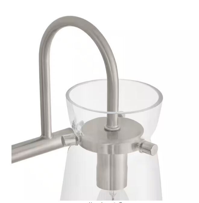 Hampton Bay Vinton Place 31 in. 4-Light Brushed Nickel Vanity Light Clear Glass