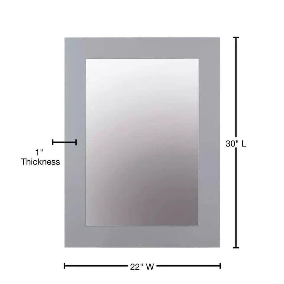 Home Decorators Collection Vanity Mirror 22"W x 30"H Framed Wooden Pebble Gray
