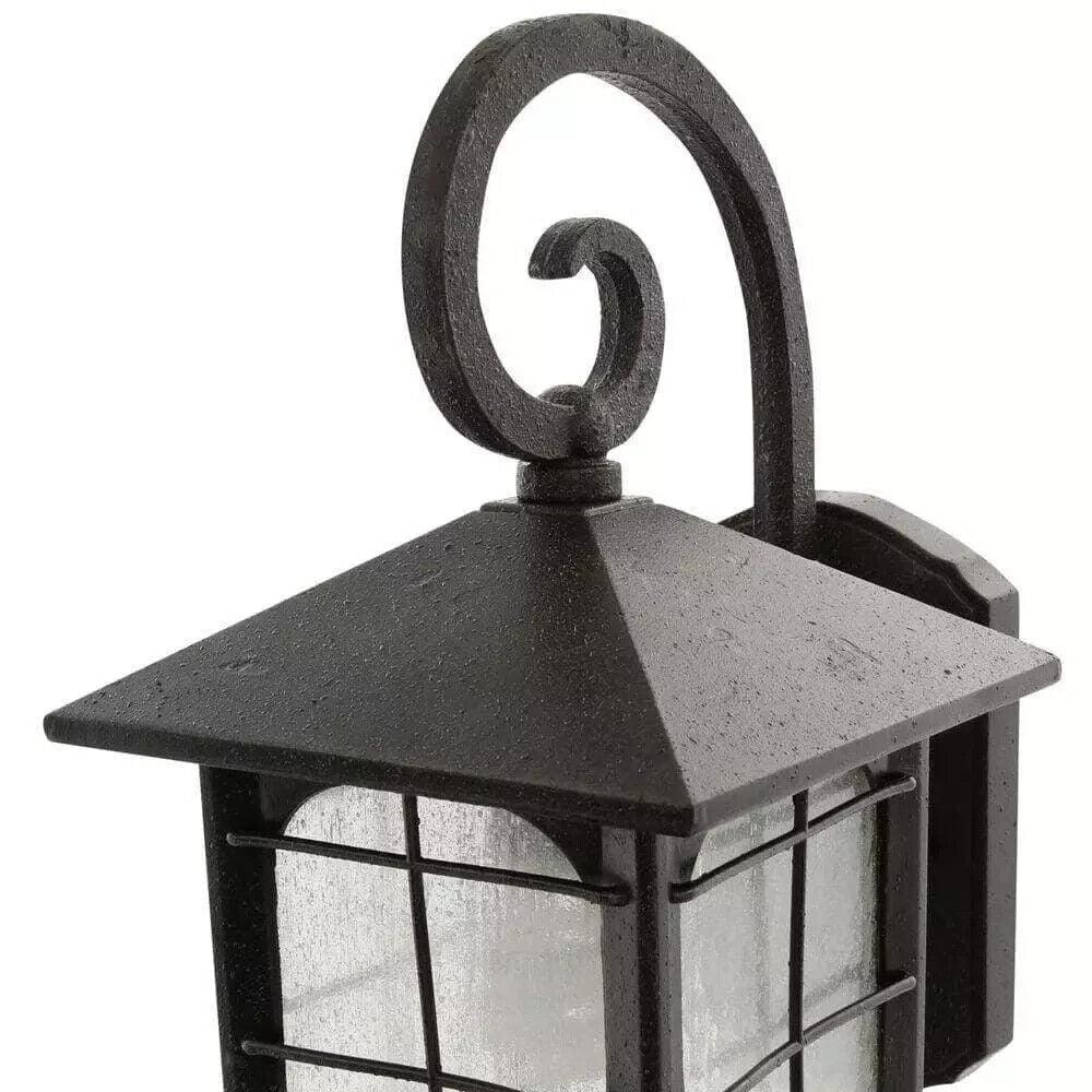 Home Decorators Outdoor Wall Lantern Sconce 12.75" Aged Iron 1-Light Hardwired - Like New