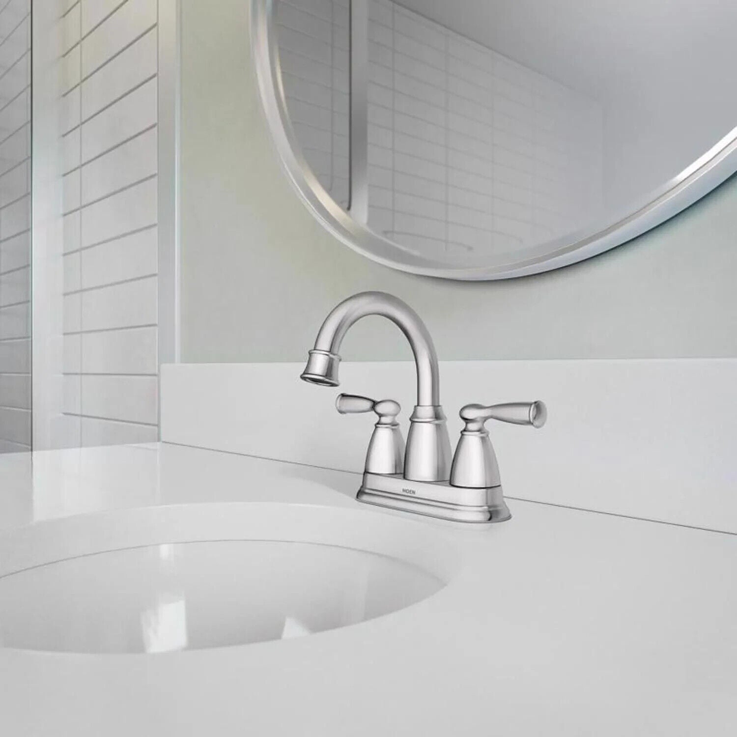 MOEN Banbury 84943 Centerset 2-Handle Bathroom Faucet in Chrome