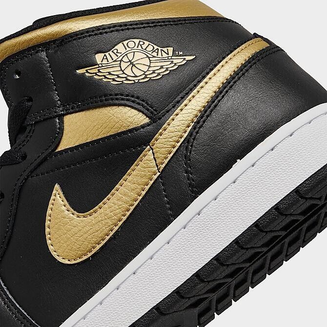 Left Side Only - Nike Air Jordan 1 Men’s Size 8.5 Black Metallic Gold - Like New