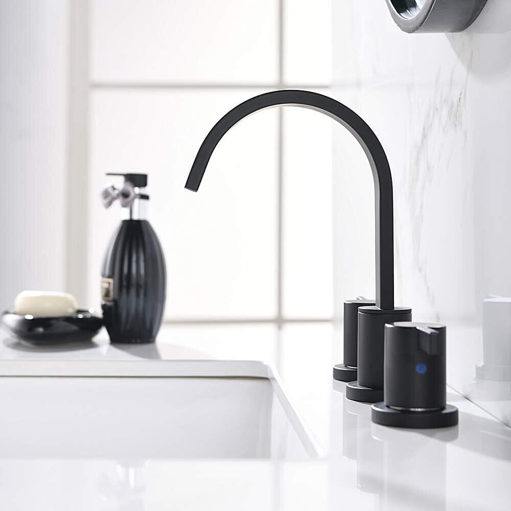 Phiestina 8 in. Waterfall Widespread Bathroom Faucet with Copper Drain and Valve - Like New