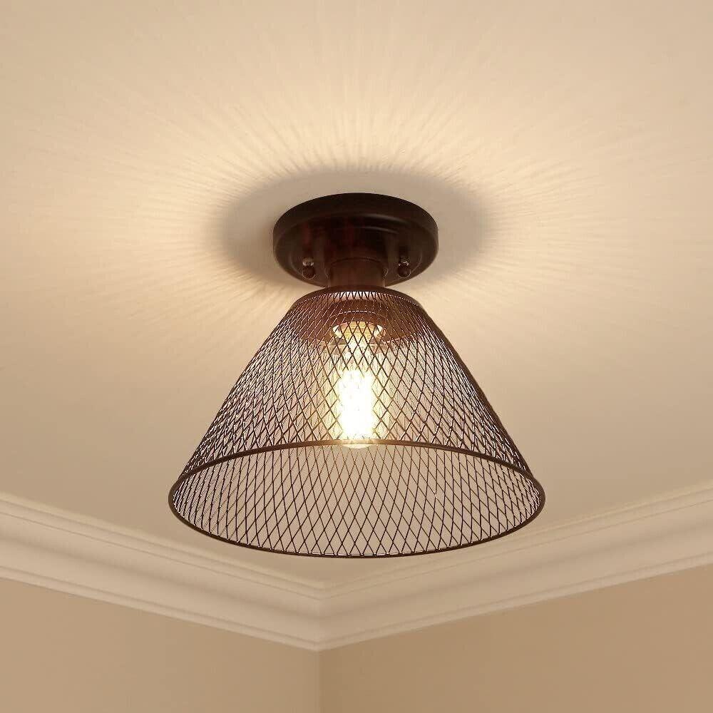 Golden Lighting 0304-SF Carver 10"W Semi-Flush Ceiling Fixture - Copper