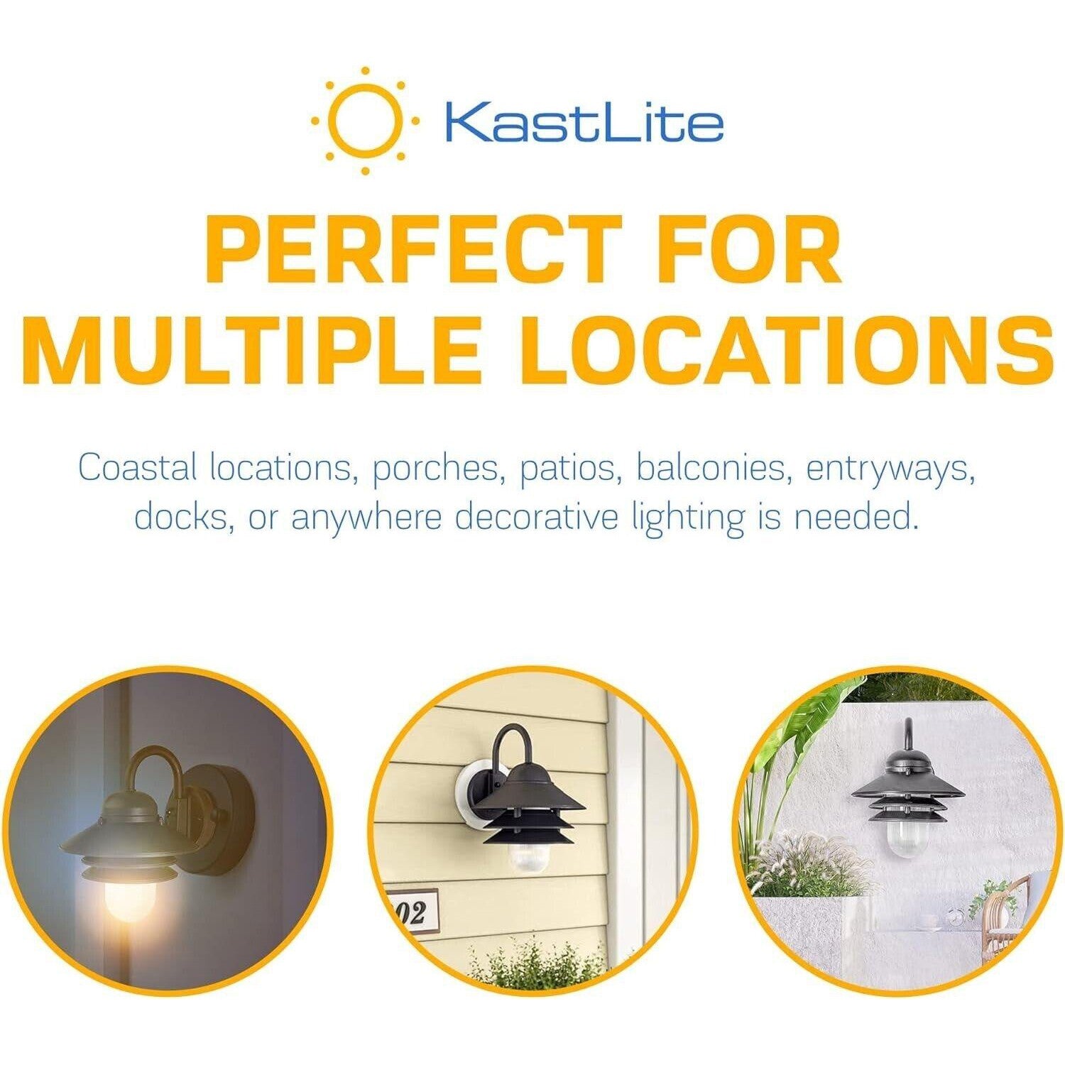 KastLite Polycarbonate Nautical Outdoor Wall Light 10" Diameter x 12.88" Height - Like New