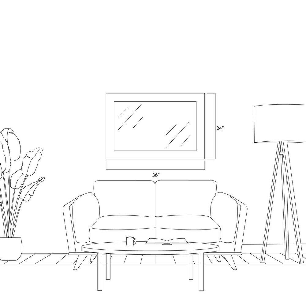 Frame My Mirror White Framed Mirror, 36" x 24" Mirror for Bathroom, Wood Frame - Like New