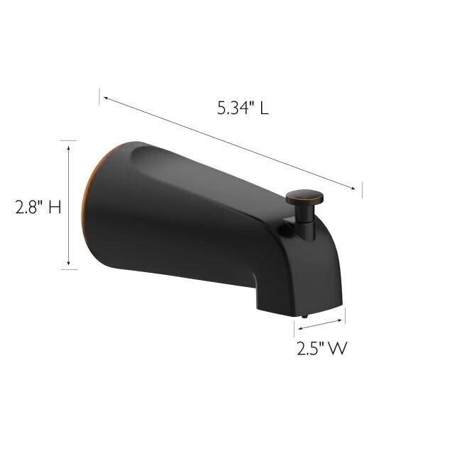 Design House Tub Diverter Spout in Oil Rubbed Bronze, 3-7"