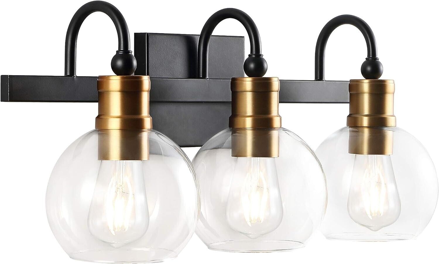 JONATHAN Y JYL3528A Marais 21.5" 3-Light Iron/Glass Rustic Vintage LED Vanity - Like New