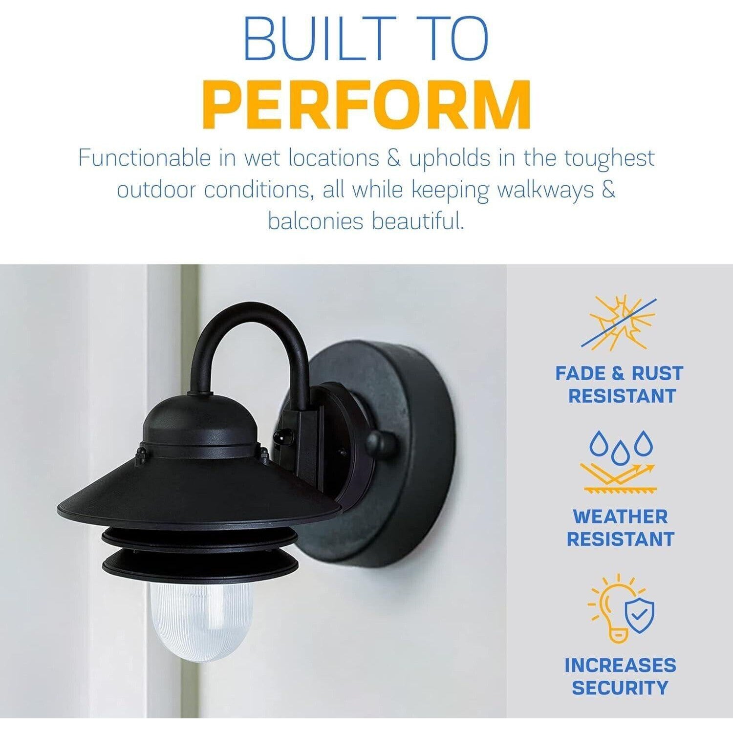 KastLite Polycarbonate Nautical Outdoor Wall Light 10" Diameter x 12.88" Height - Like New