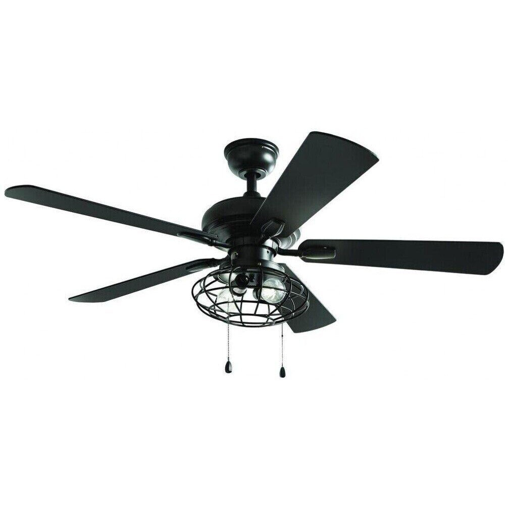 Home Decorators Collection Ceiling Fan with Light 52" LED Indoor Matte Black