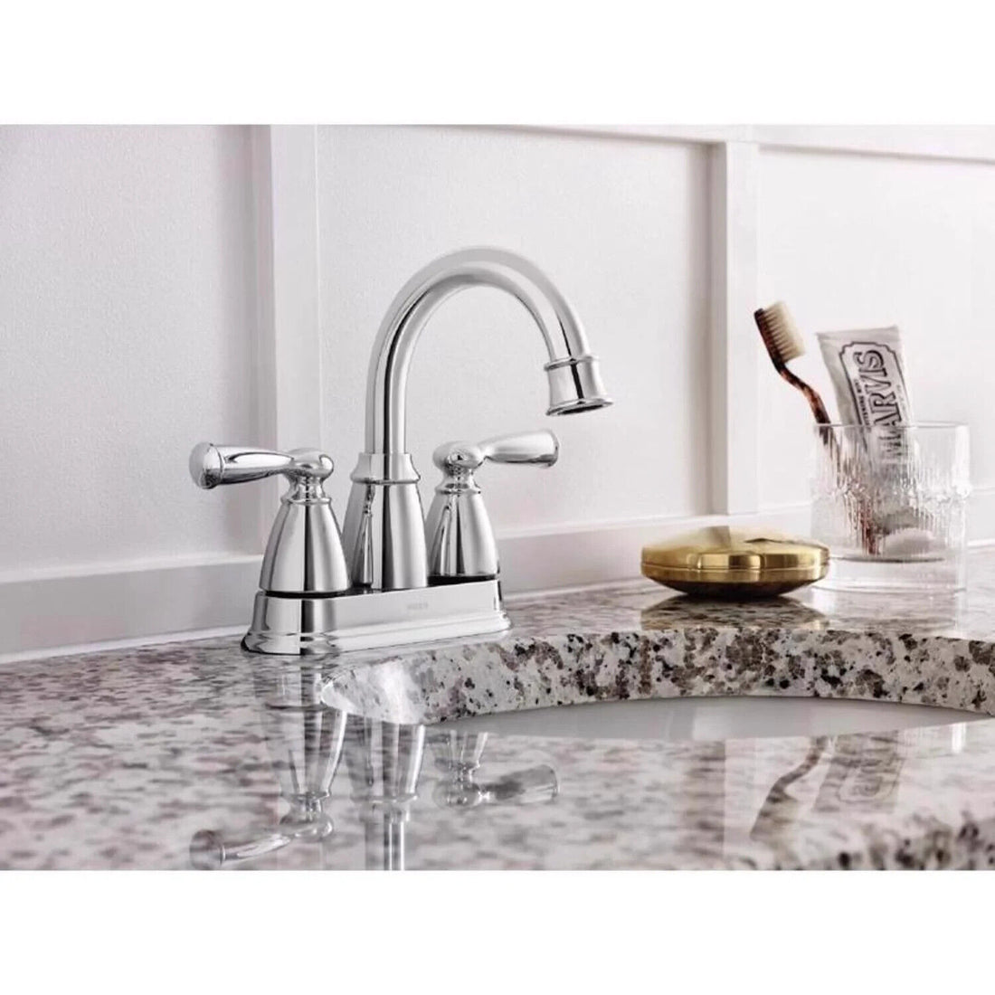 MOEN Banbury 84943 Centerset 2-Handle Bathroom Faucet in Chrome