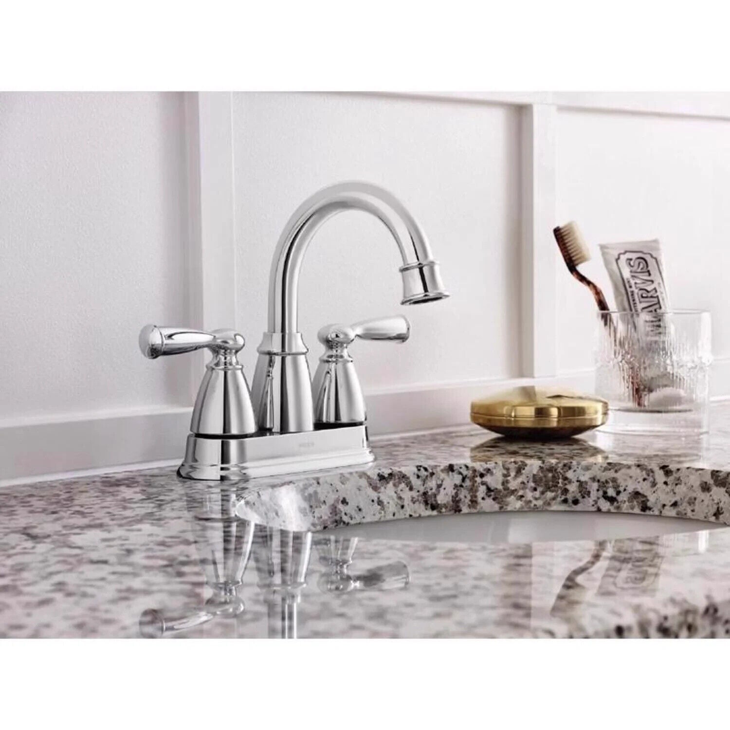 MOEN Banbury 84943 Centerset 2-Handle Bathroom Faucet in Chrome
