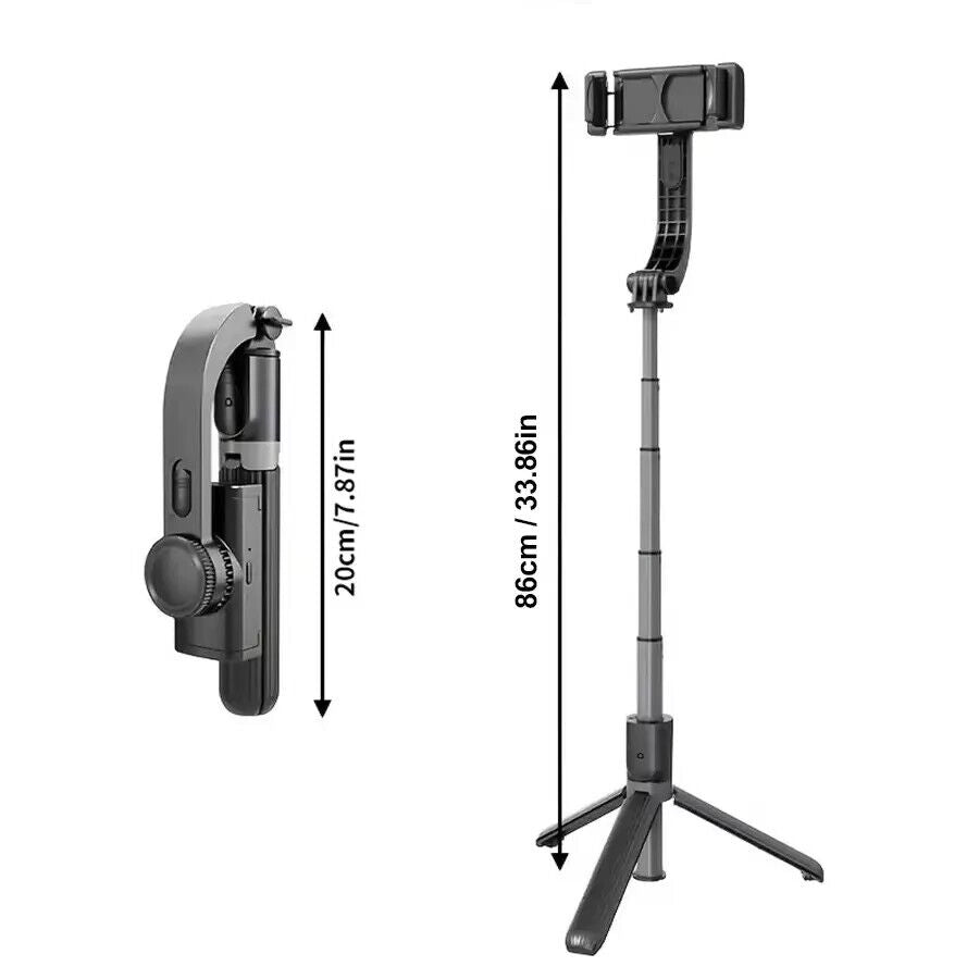 1- Axis Handheld Gimbal Stabilizer with Tripod & Bluetooth Remote for Smartphone