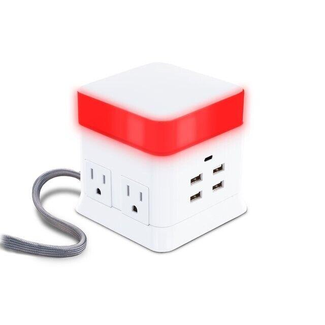 CyberPower Charge & Glow USB & AC Power Station 4 Outlet, 4 USB, 1 USB-C - Like New