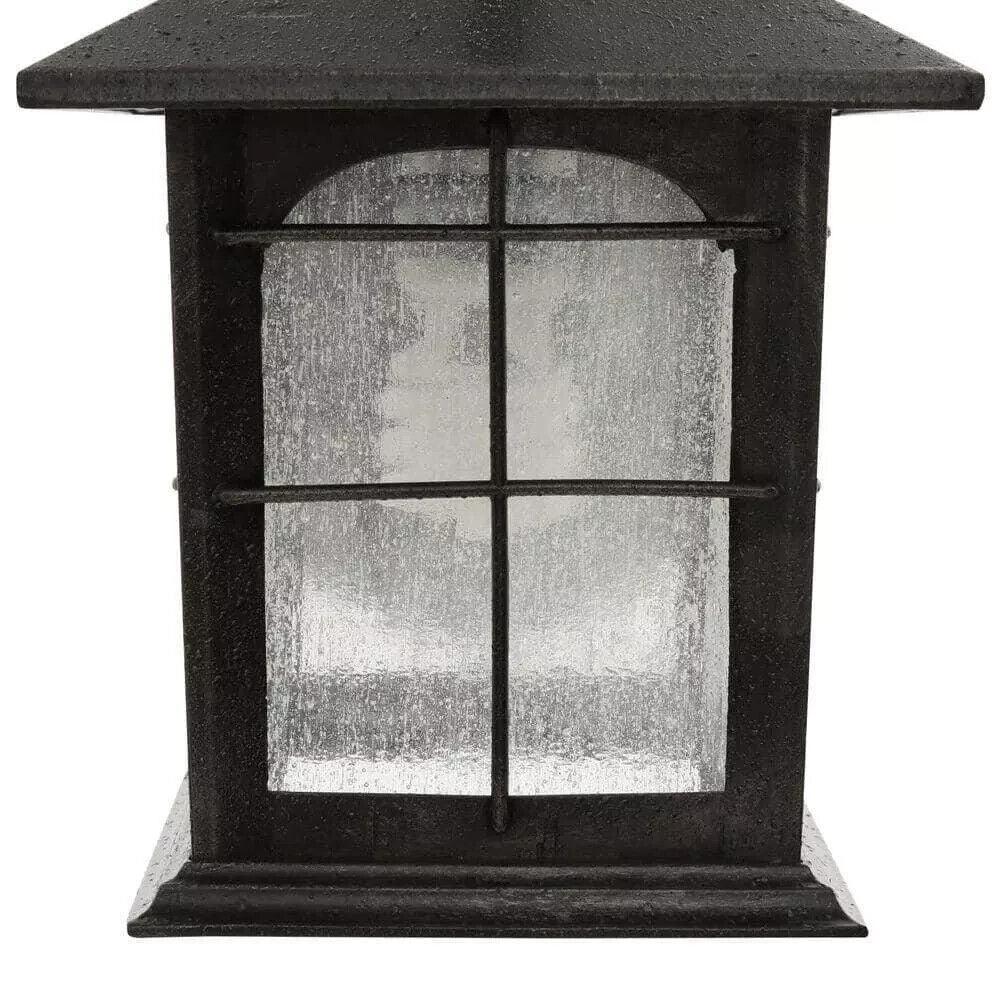 Home Decorators Outdoor Wall Lantern Sconce 12.75" Aged Iron 1-Light Hardwired - Like New