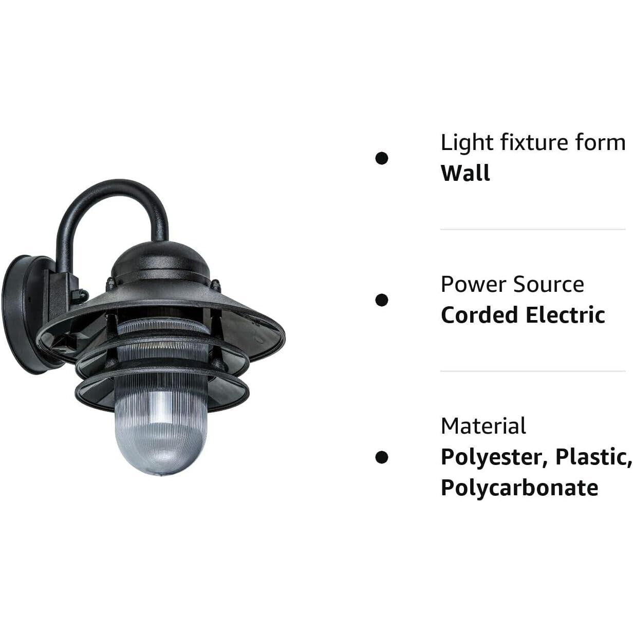 KastLite Polycarbonate Nautical Outdoor Wall Light 10" Diameter x 12.88" Height - Like New