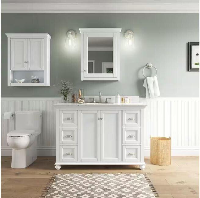 Home Decorators Collection Wall Cabinet 26"Wx8"Dx32"H Bathroom Storage White