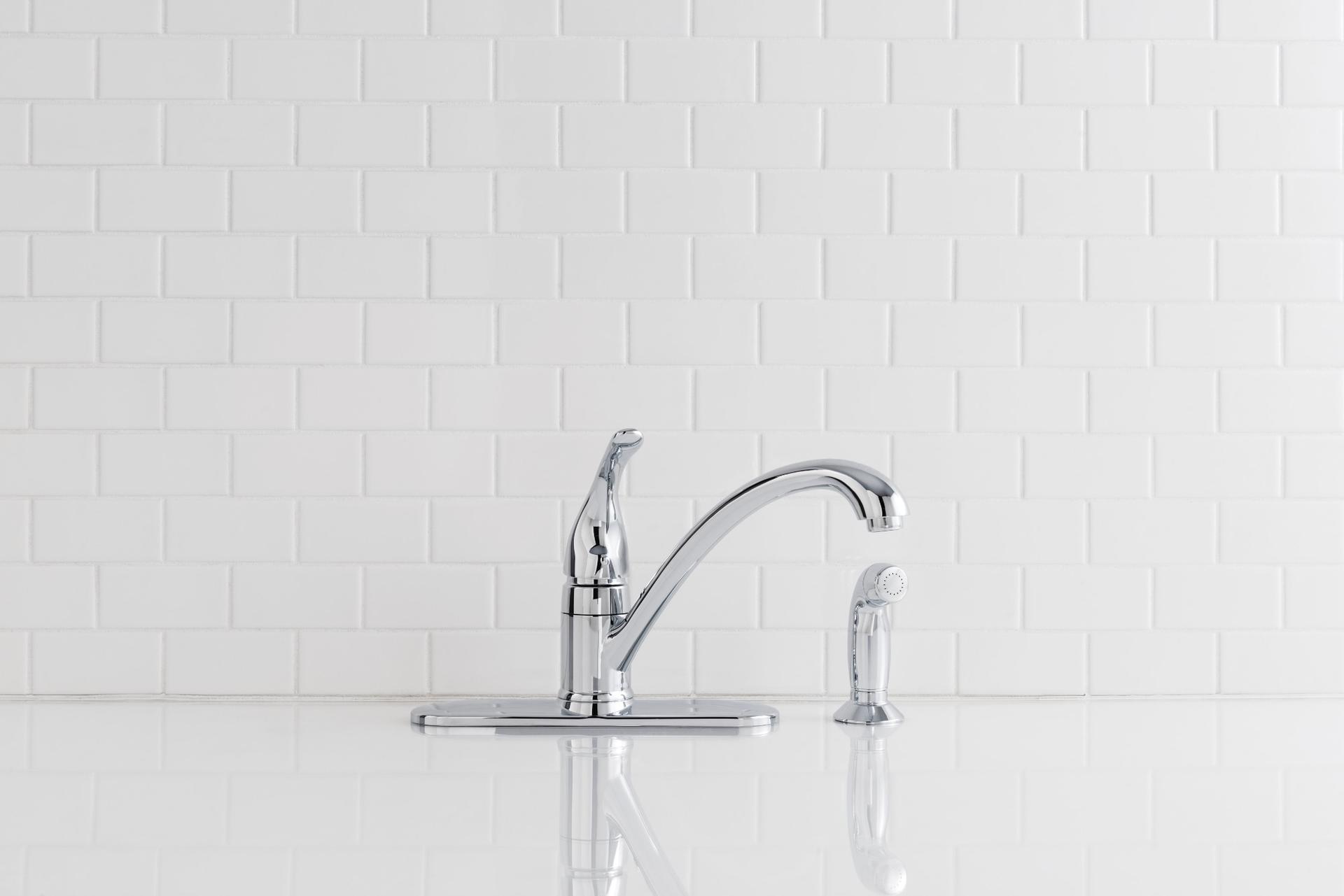 MOEN Torrance CA87480 Low-Arc Single-Handle Standard Kitchen Faucet with Side Sprayer in Chrome