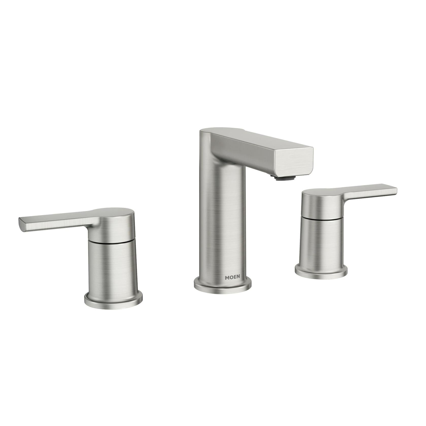 MOEN Rinza 84629SRN Widespread Double Handle Bathroom Faucet in Spot Resist Brushed Nickel