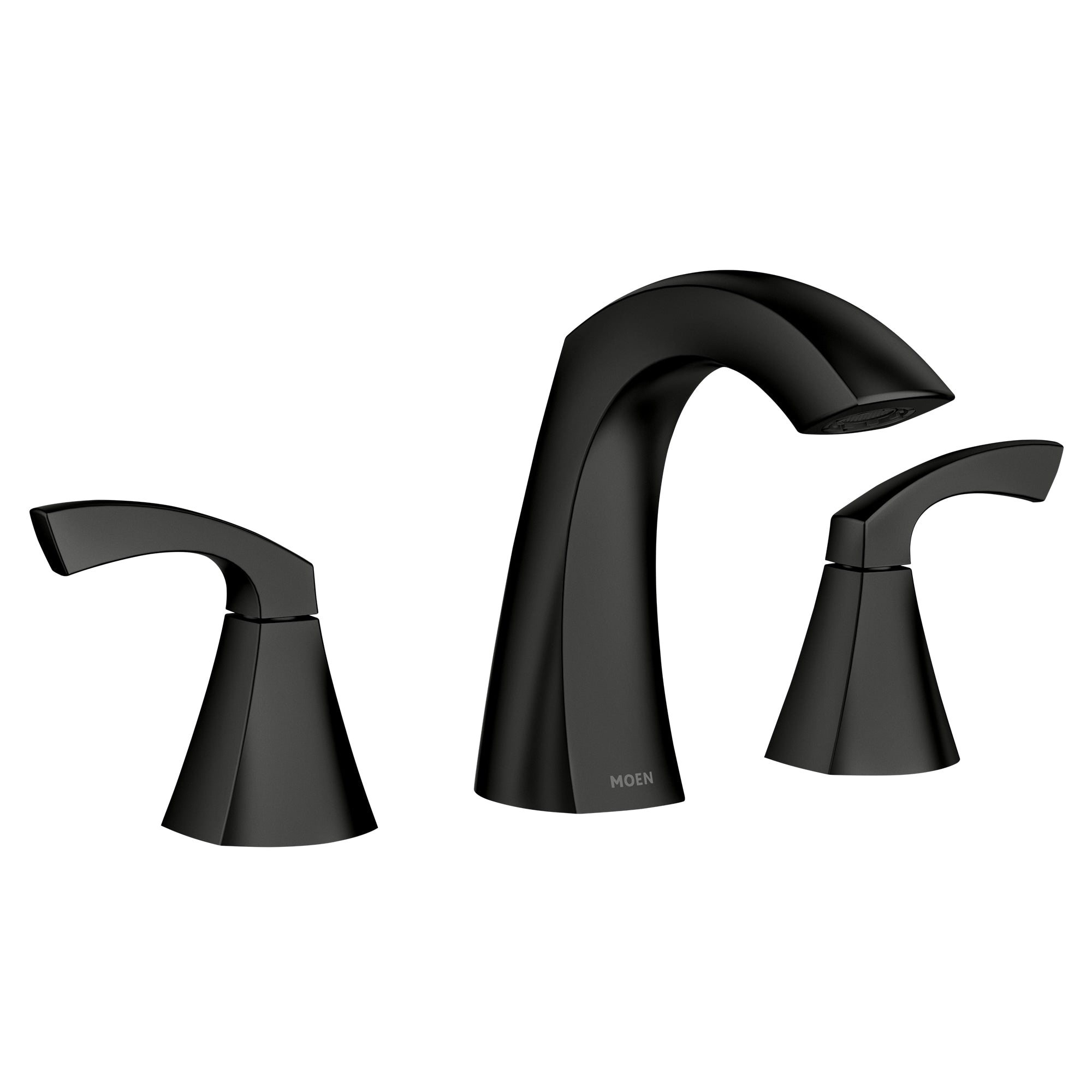 Moen Lindor 84504BL Matte Black Widespread 2-Handle Bathroom Sink Faucet with Drain Assembly