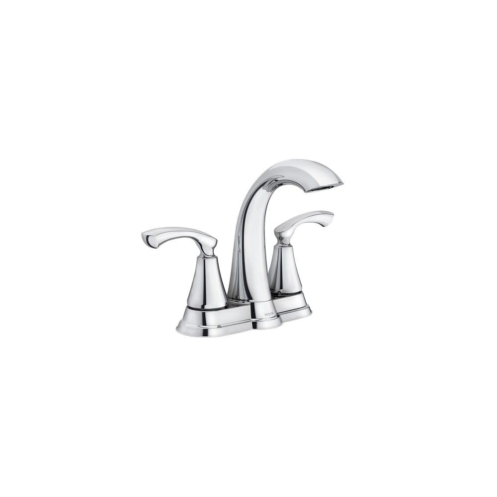 MOEN Tiffin WS84876 Two-Handle 4-Inch Centerset Bathroom Faucet in Chrome (Drain Included)