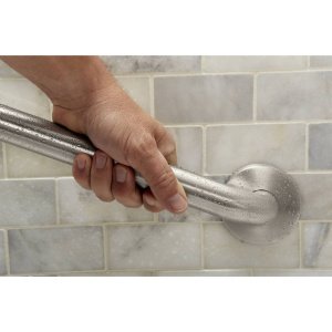 Moen Glacier White Bathroom Safety 18-Inch Shower Grab Bar with Concealed Screws for Handicapped or Elderly, R8718W