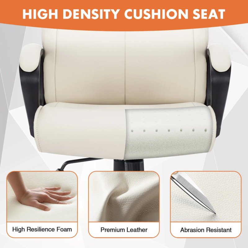 PU Leather Ergonomic Rocking Gaming Chair Adjustable Height with Lumbar Support