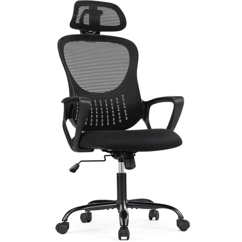 Ergonomic Mesh Rocking Gaming Chair with Fixed Armrest, Adjustable Headrest