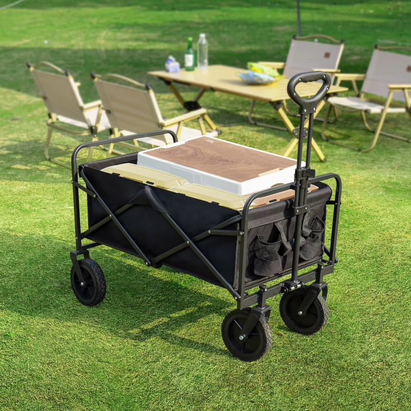 Outdoor Collapsible Garden Beach Cart, Large Capacity Wagon, Shopping, Camping