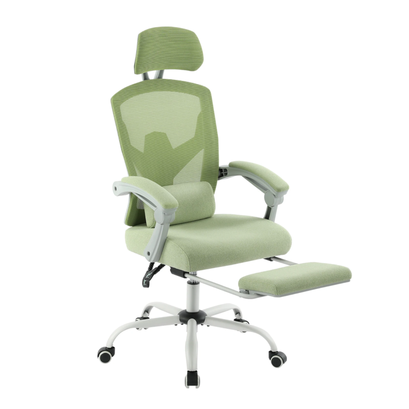 Ergonomic Reclining High-Back Mesh Chair, Rocking, Swivel, Lumbar Support Pillow