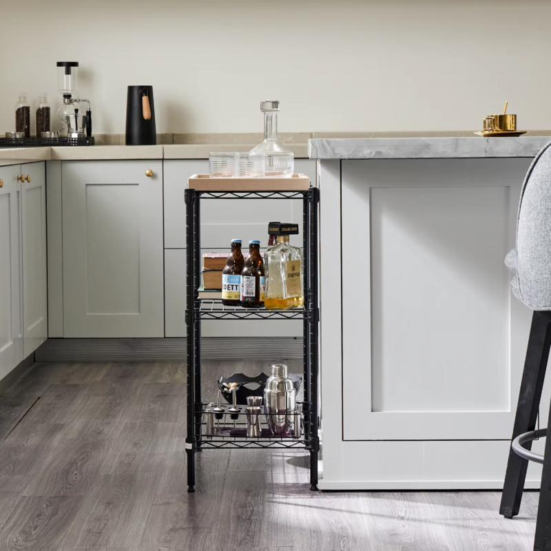 3-5 Tier Storage Bookshelf, Adjustable Wire Racks, Heavy Duty Shelf Organizer