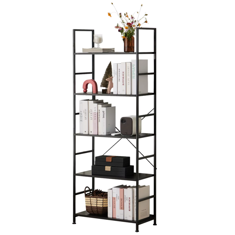 5 Tier Bookcase, Modern Bookshelf, Corner Storage Organizer for Bedroom, Office