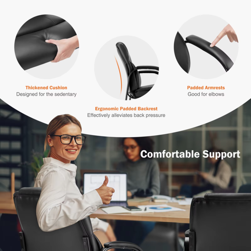 Ergonomic Gaming Chair, Padded Backrest, Waterproof PU Leather, Sponge Cushion