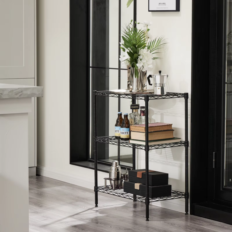 3-5 Tier Storage Bookshelf, Adjustable Wire Racks, Heavy Duty Shelf Organizer