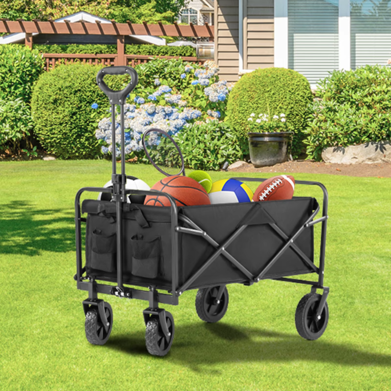 Outdoor Collapsible Garden Beach Cart, Large Capacity Wagon, Shopping, Camping