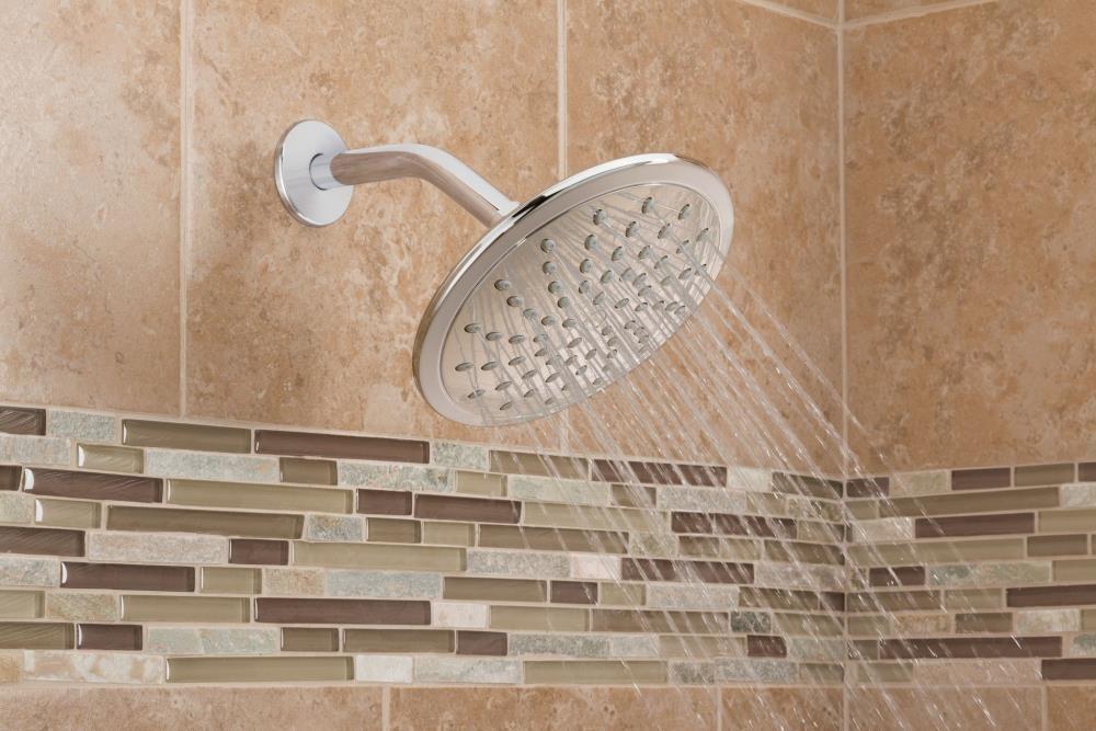 MOEN 6345 Eco-Performance 1-Spray Patterns 8 in. H Wall Mount Low Flow Fixed Shower Head in Chrome