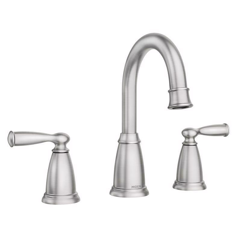 MOEN Banbury 84947SRN Widespread Double Handle High-Arc Bathroom Faucet in Spot Resist Brushed Nickel (Valve Included)