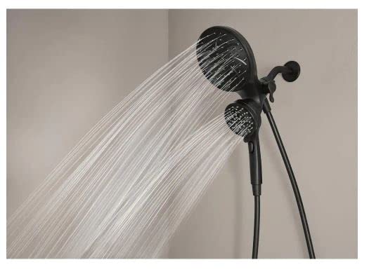 MOEN Magnetix 6-Spray Patterns with 1.75 GPM 6.75 in. Wall Mount Dual Shower Heads and Handheld in Matte Black