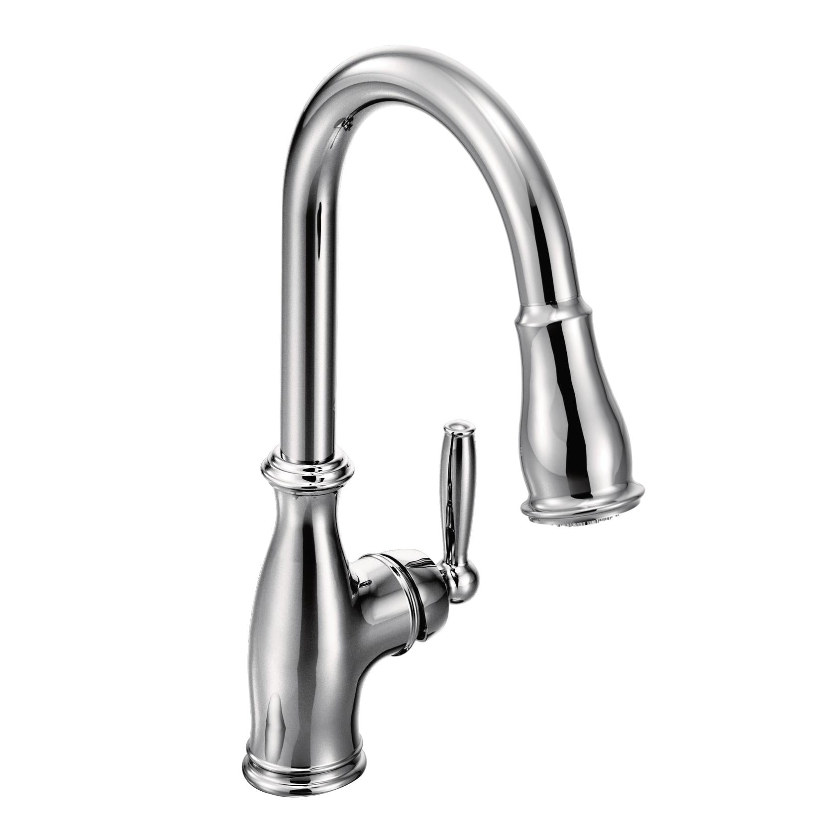 MOEN Brantford 7185C Single-Handle Pull-Down Sprayer Kitchen Faucet with Reflex and Power Boost in Chrome