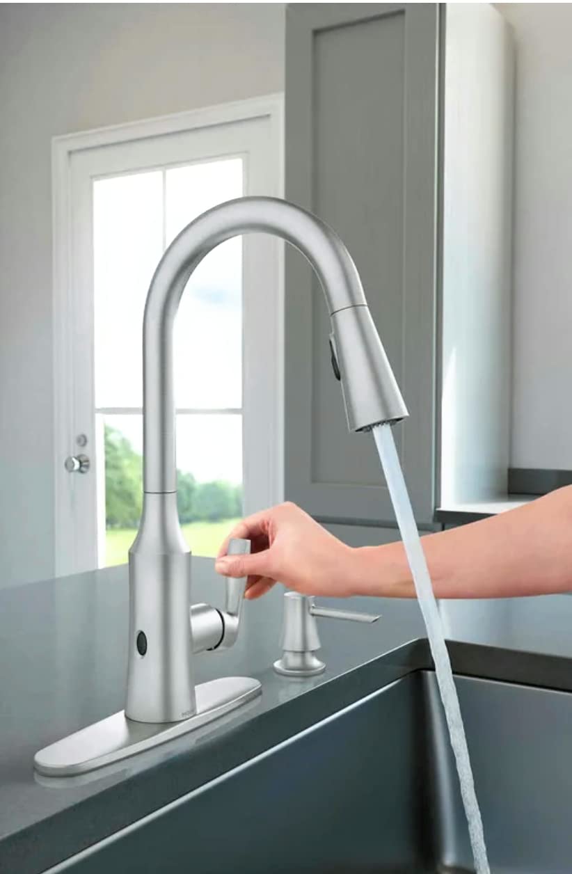 MOEN Cadia 87869EWSRS Touchless Activation Pulldown Kitchen Faucet in Spot Resist Stainless