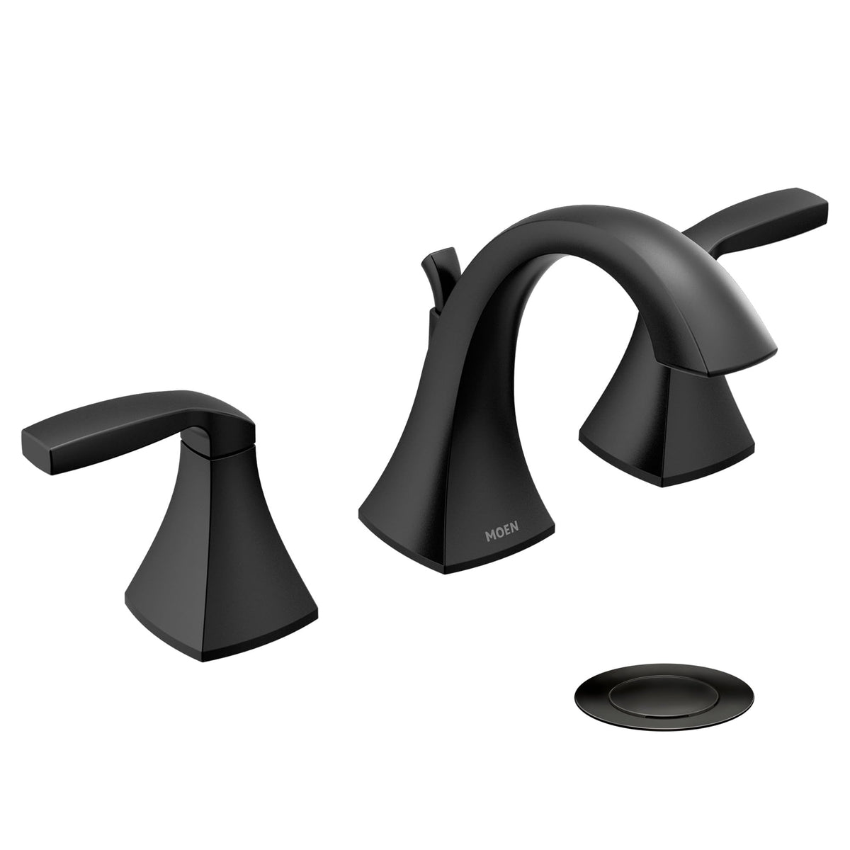 MOEN Voss TV6905BL Widespread Bathroom Sink Faucet, Matte Black (Valve Included)