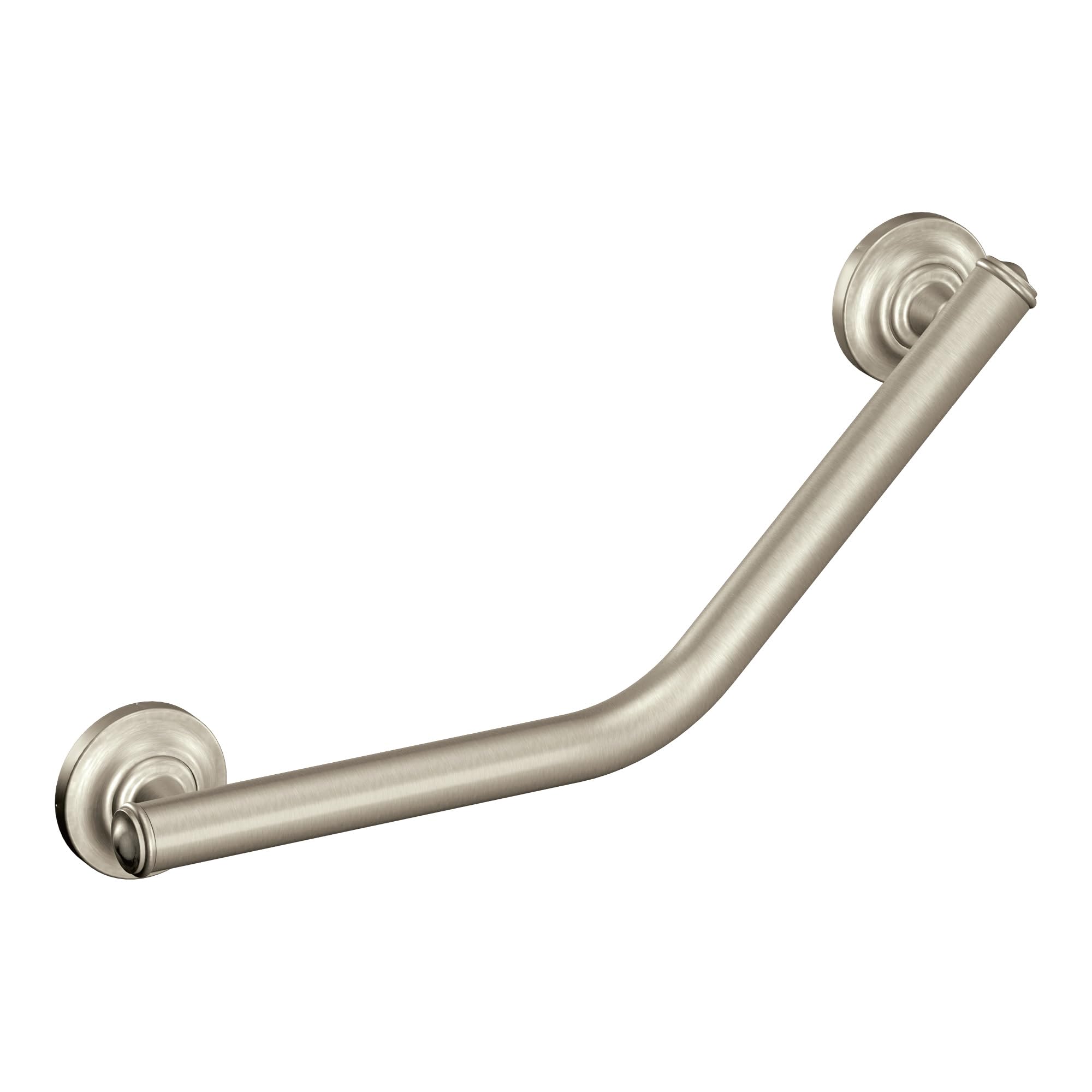 Moen Brushed Nickel Bathroom Safety 16-Inch Stainless Steel Angled Shower Grab Bar for Handicapped or Elderly, RA8716D1GBN