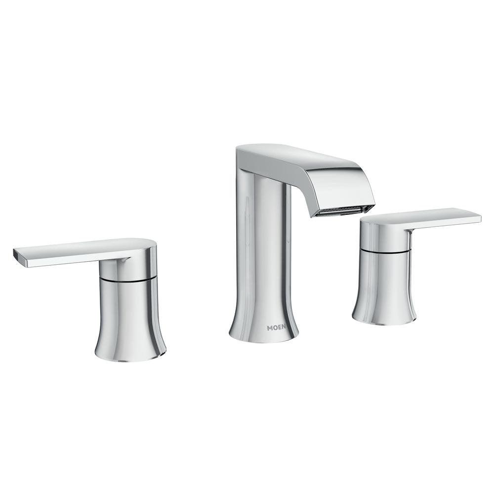 MOEN Genta 84763 Widespread Double Handle Bathroom Faucet in Chrome (Valve Included)