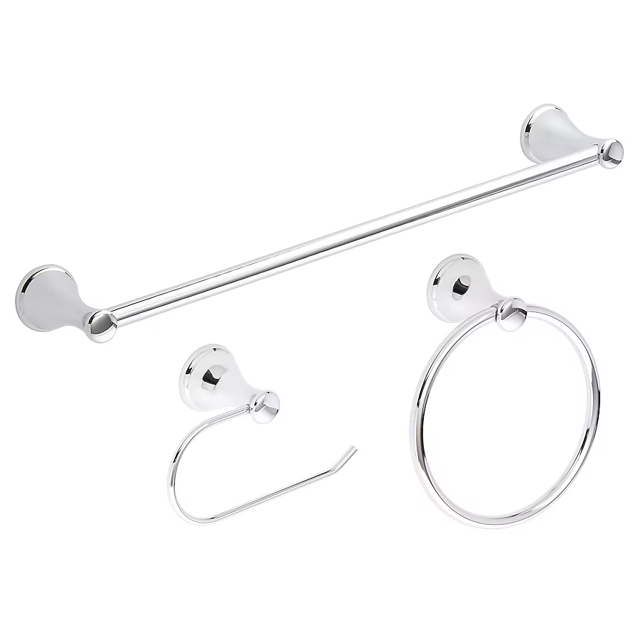 Style Selections 3-Piece Bailey Chrome Decorative Bathroom Hardware Set