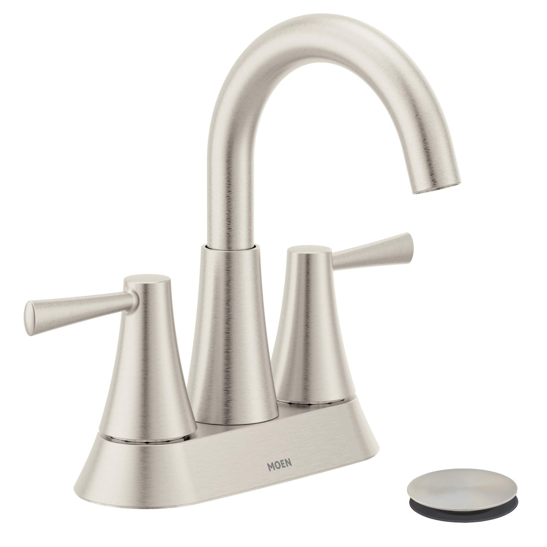 MOEN Ronan 84022SRN Centerset Bathroom Faucet in Nickel (Drain & Valve Included)