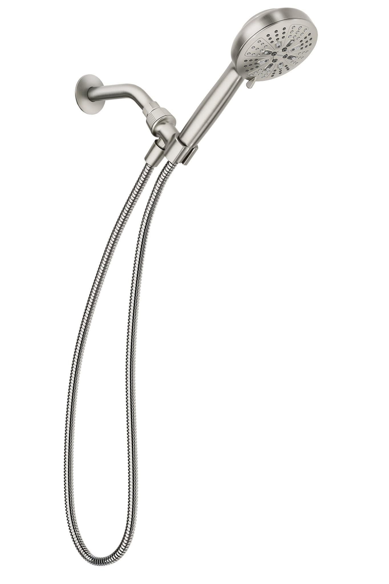 Moen Hydro Energetix High Pressure Shower Head with Handheld Sprayer, 8 Handheld Shower Head Spray Settings, Spot Resist Brushed Nickel Finish, 200H0SRN