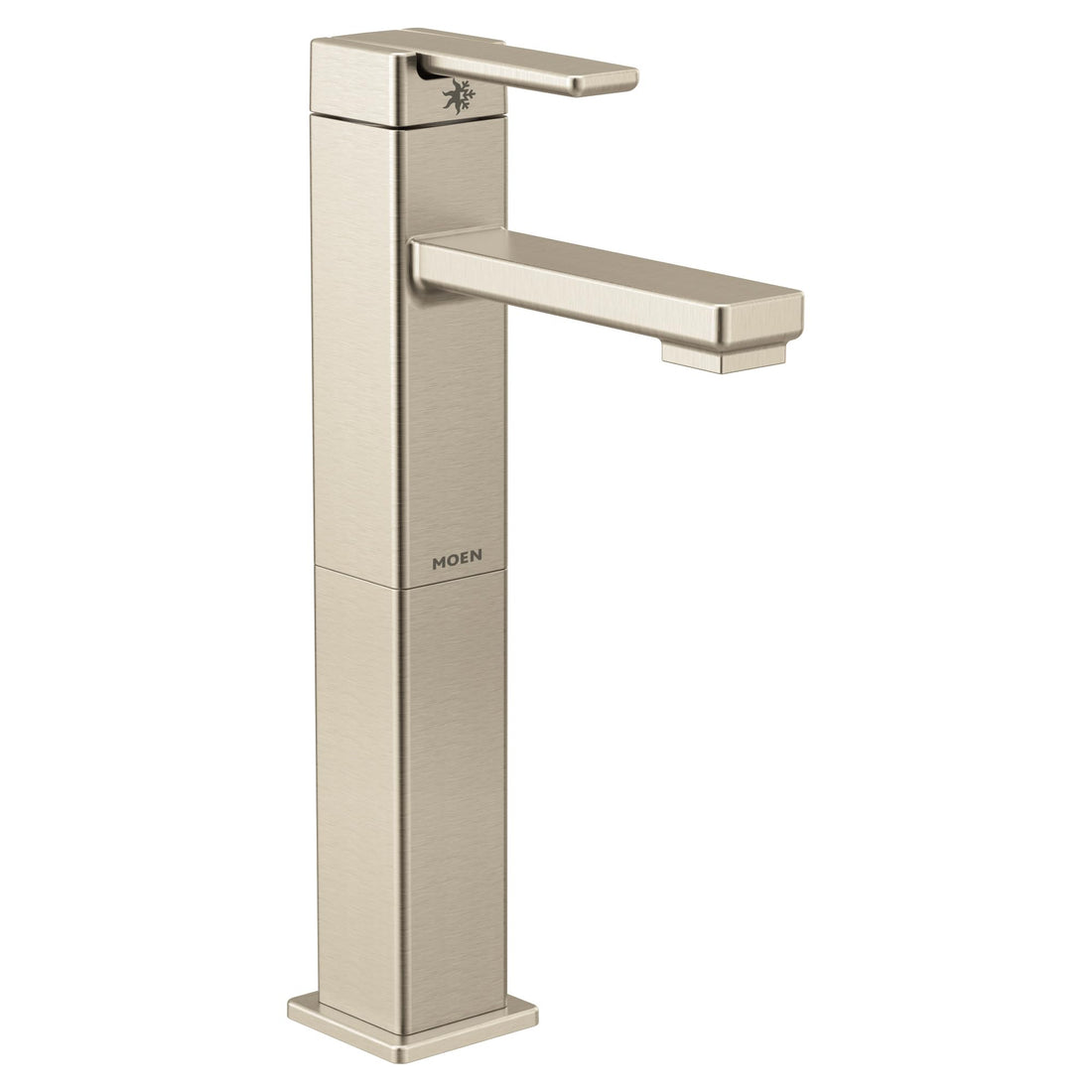 MOEN 90 Degree S6712BN Tall, One-Handle Vessel Bathroom Faucet in Brushed Nickel