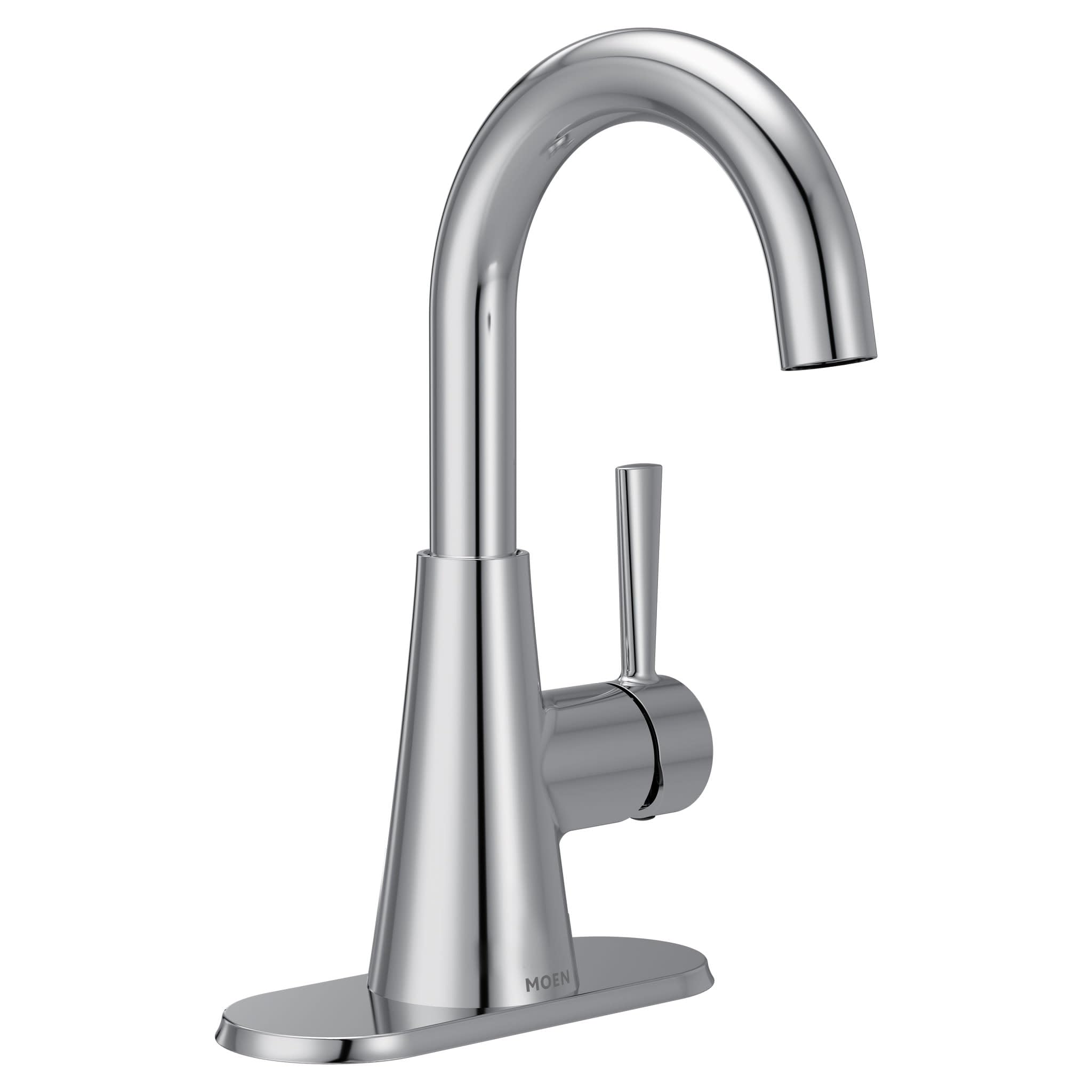 MOEN Ronan 84021 One-Handle Single Hole Modern Bathroom Sink Faucet in Chrome (Drain Included)
