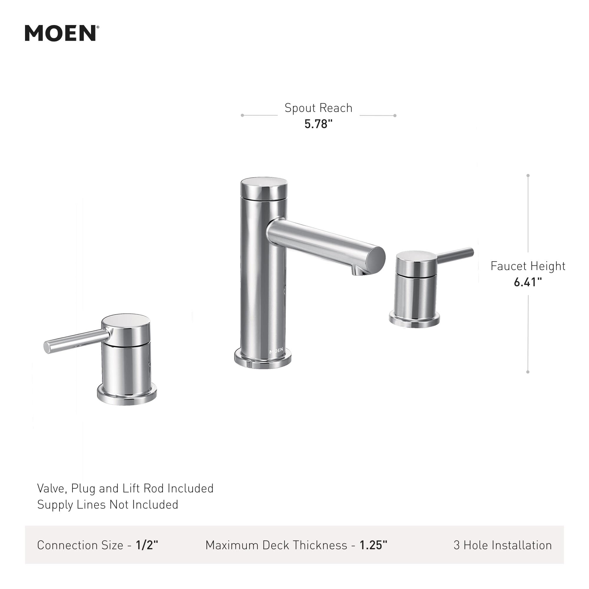 MOEN Align TV6193BG Two-Handle Widespread Bathroom Faucet Trim Kit in Brushed Gold (Valve Included)