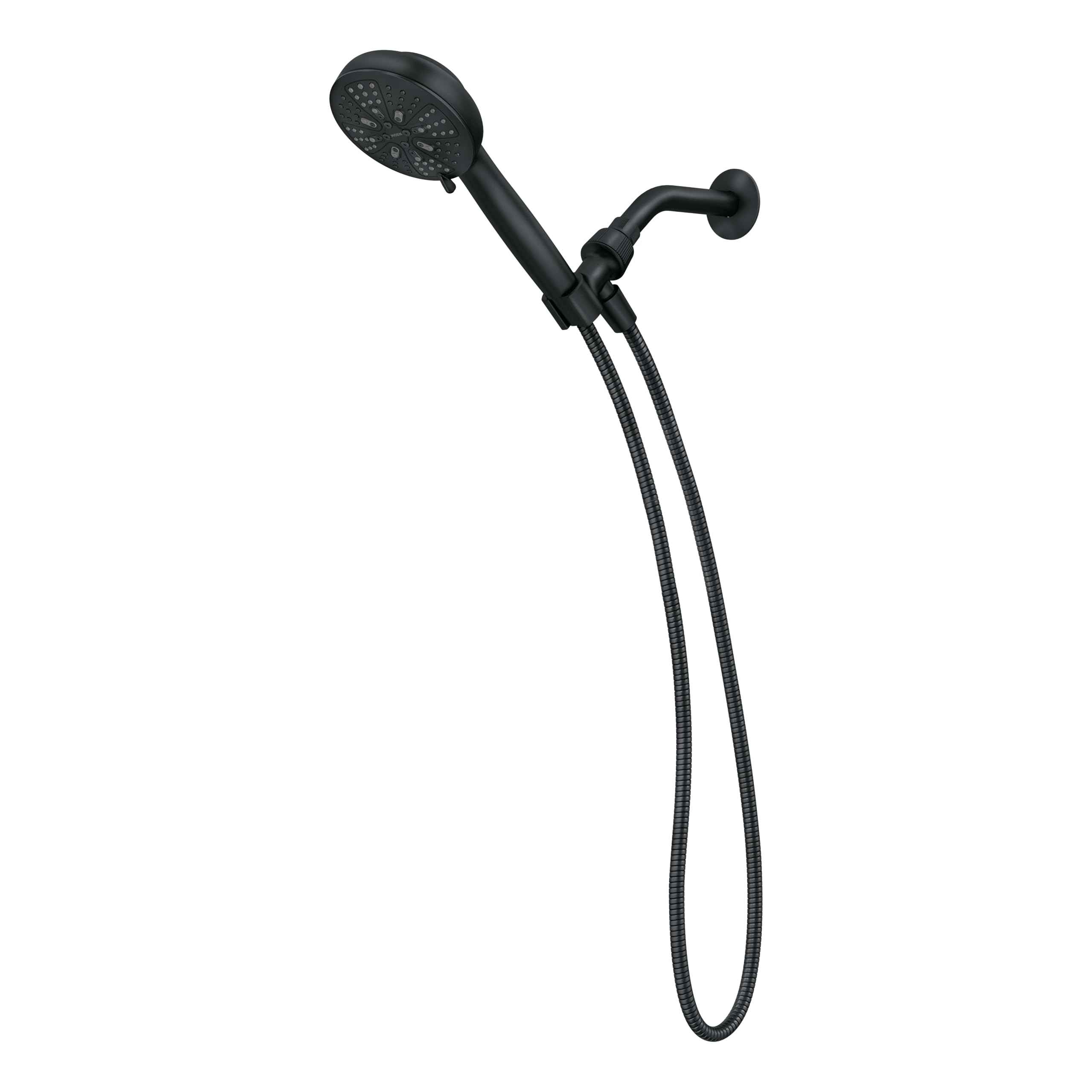 Moen Hydro Energetix Matte Black High Pressure Shower Head with Handheld Sprayer Featuring 8 Spray Settings, 200H0BL