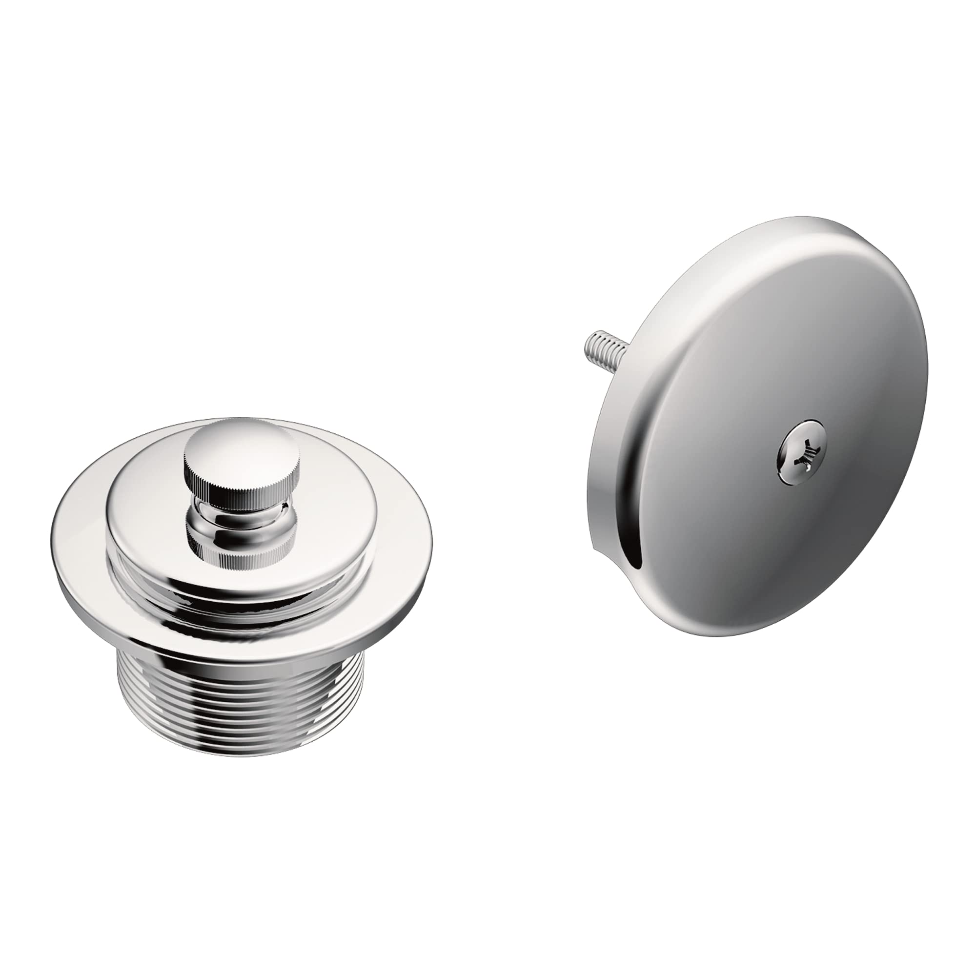 Moen Chrome Push-N-Lock Metal Tub and Shower Drain Kit and Overflow Cover with 1-1/2 Inch Threads, T90331